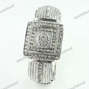 CLEAR CRYSTAL SILVER FASHION CHARM BRACELET BANGLE 1PC