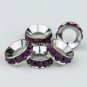 5PCS PURPLE CRYSTAL SPACER 5MM BIG HOLE CHARM BEADS