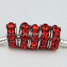 5PCS RED CRYSTAL SPACER FINDINGS 5MM HOLE CHARM BEADS