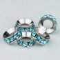 5PCS ROYAL BLUE CRYSTAL SPACER 5MM BIG HOLE CHARM BEADS