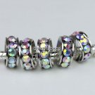 5PCS COLORFUL CRYSTAL SPACER 5MM BIG HOLE CHARM BEADS