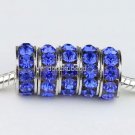 5PCS BLUE CRYSTAL SPACER FINDINGS 5MM HOLE CHARM BEADS