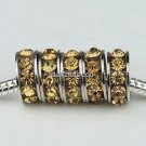 5PCS TOPAZ CRYSTAL SPACER FINDINGS 5MM HOLE CHARM BEADS