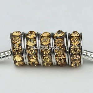 5PCS TOPAZ CRYSTAL SPACER FINDINGS 5MM HOLE CHARM BEADS