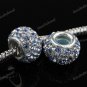 SWAROVSKI CRYSTAL TRUE 925 SILVER EUROPEAN CHARM BEAD CLEAR & LIGHT BLUE