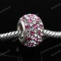 SWAROVSKI CRYSTAL TRUE 925 SILVER EUROPEAN CHARM BEAD CLEAR & ROSE