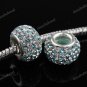 SWAROVSKI CRYSTAL TRUE 925 SILVER EUROPEAN CHARM BEAD CLEAR & OCEAN BLUE