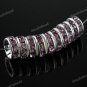 10PCS LIGHT PURPLE CRYSTAL SILVER SPACER LOOSE BEADS FINDINGS 10MM