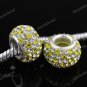 SWAROVSKI CRYSTAL TRUE 925 SILVER EUROPEAN CHARM BEAD CLEAR & YELLOW