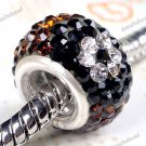 COFFEE & FLOWER SWAROVSKI CRYSTAL AUTHENTIC 925 SILVER EUROPEAN CHARM BEAD