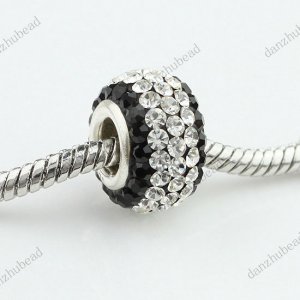TRUE 925 SILVER CLEAR AREA SWAROVSKI CRYSTAL EUROPEAN CHARM BEAD