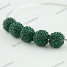 100X DEEP GREEN CRYSTAL ALLOY DISCO BALL LOOSE BEADS FINDINGS WHOLESALE 10MM