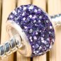 TRUE SILVER LAVENDER SWAROVSKI CRYSTAL BIG HOLE BEAD