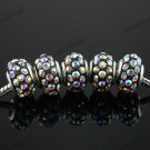 50X CLEAR AB CRYSTAL RESIN EUROPEAN BIG HOLE CHARM BEADS FINDINGS WHOLESALE