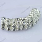 10X CLEAR CRYSTAL SILVER SPACER LOOSE BEADS JEWELRY FINDINGS 10MM