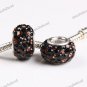 BLACK & COFFEE SWAROVSKI CRYSTAL 925 STERLING SILVER EUROPEAN CHARM BEAD