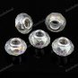 20X CLEAR AB FACETED CRYSTAL GLASS EUROPEAN CHARM BEADS FINDINGS