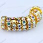 10X CLEAR AB CRYSTAL GOLD SPACER LOOSE BEADS JEWELRY FINDINGS 10MM
