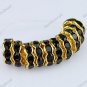 10X BLACK CRYSTAL GOLD SPACER LOOSE BEADS JEWELRY FINDINGS 10MM