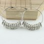 1 PAIR CLEAR CRYSTAL SILVER SPACER LOOSE BEADS HOOP CIRCLE FASHION HOOK EARRINGS