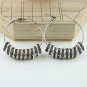 1 PAIR GRAY CRYSTAL SILVER SPACER LOOSE BEADS HOOP CIRCLE FASHION HOOK EARRINGS