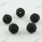 20X BLACK CRYSTAL ALLOY DISCO BALL SPACER LOOSE BEADS FINDINGS WHOLESALE 10MM