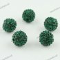 10PCS DEEP GREEN CRYSTAL ALLOY DISCO BALL LOOSE BEADS JEWELRY FINDINGS 10MM