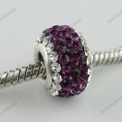925 SILVER DEEP PURPLE AREA SWAROVSKI CRYSTAL CHARM