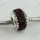 925 SILVER DEEP RED AREA SWAROVSKI CRYSTAL CHARM BEAD