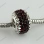 925 SILVER DEEP RED AREA SWAROVSKI CRYSTAL CHARM BEAD
