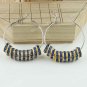 1 PAIR LIGHT BLUE CRYSTAL GOLDEN SPACER BEADS HOOP CIRCLE FASHION HOOK EARRINGS