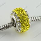 925 SILVER YELLOW AREA SWAROVSKI CRYSTAL CHARM BEAD