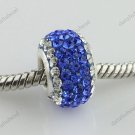 925 SILVER SAPPHIRE AREA SWAROVSKI CRYSTAL CHARM BEAD