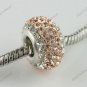 TRUE 925 SILVER PEACH AREA SWAROVSKI CRYSTAL CHARM BEAD