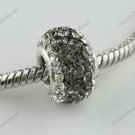 TRUE 925 SILVER GRAY AREA SWAROVSKI CRYSTAL CHARM BEAD