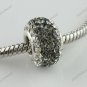 TRUE 925 SILVER GRAY AREA SWAROVSKI CRYSTAL CHARM BEAD