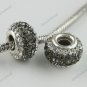TRUE 925 SILVER GRAY AREA SWAROVSKI CRYSTAL CHARM BEAD