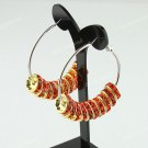 1 PAIR NACARAT CRYSTAL GOLDEN SPACER BEADS HOOP CIRCLE FASHION HOOK EARRINGS