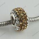925 SILVER LIGHT GOLDEN AREA SWAROVSKI CRYSTAL CHARM