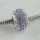 925 SILVER VOILET AREA SWAROVSKI CRYSTAL CHARM BEAD