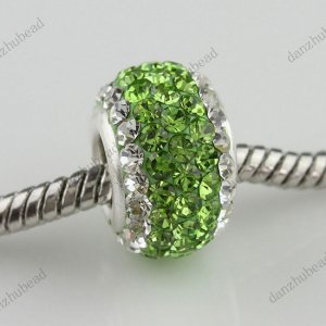 925 SILVER LIGHT GREEN AREA SWAROVSKI CRYSTAL CHARM