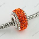 925 SILVER ORANGE AREA SWAROVSKI CRYSTAL CHARM BEAD