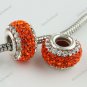 925 SILVER ORANGE AREA SWAROVSKI CRYSTAL CHARM BEAD