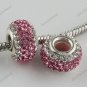 TRUE 925 SILVER PINK AREA SWAROVSKI CRYSTAL CHARM BEAD