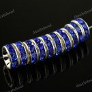 10PCS SAPPHIRE BLUE CRYSTAL SILVER SPACER LOOSE BEADS FINDINGS 10MM
