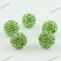 5X LIGHT GREEN CRYSTAL ALLOY DISCO BALL LOOSE BEADS JEWELRY FINDINGS 10MM