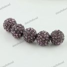 10PCS LIGHT PURPLE CRYSTAL DISCO BALL SPACER LOOSE BEADS JEWELRY FINDINGS 10MM