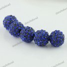 10X SAPPHIRE BLUE CRYSTAL DISCO BALL SPACER LOOSE BEADS JEWELRY FINDINGS 10MM