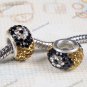 GOLDEN & FLOWER SWAROVSKI CRYSTAL AUTHENTIC 925 SILVER EUROPEAN CHARM BEAD