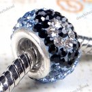 LIGHT BLUE & FLOWER SWAROVSKI CRYSTAL AUTHENTIC 925 SILVER EUROPEAN CHARM BEAD